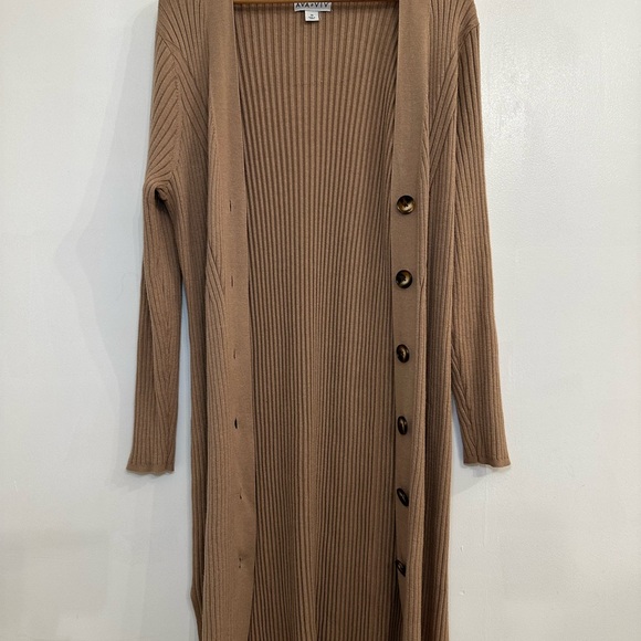 Ava & Viv Tan Ribbed Cardigan - Picture 4 of 6